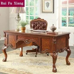 Solid wood vintage office computer desk assemble for office furniture 135cm