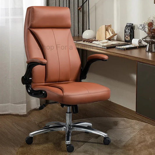 Hand Wheels Office Chair Working Designer Leather Cushion Conference Armchairs Cushion Silla Escritorio Office Furniture