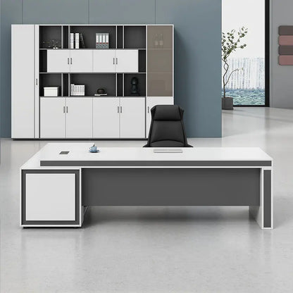 Storage Executive Office Desk Luxury Long Reception White Computer Desks Standing Corner Mesa De Computador Modern Furniture