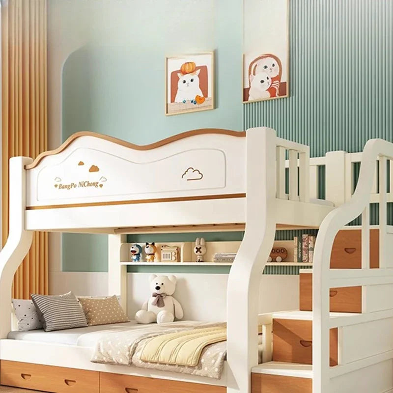 Royal Luxury Double Bed Nordic Modern Whitr King Size Frame Double Bed Kids Girl Sleeping Cama Matrimonio Bedroom Furniture