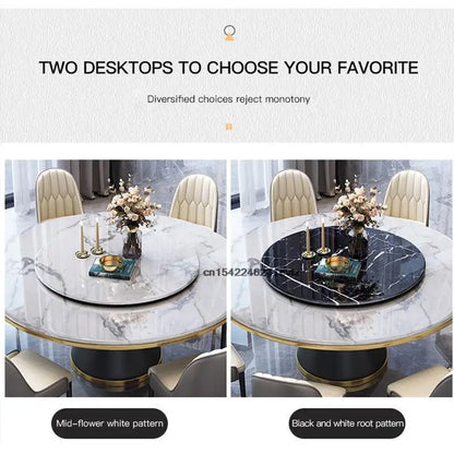 Rock Dinner Table Round Table Modern Light Luxury Dining Room Furniture Set Home Furniture Kitchen Table