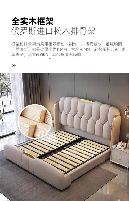 Queen Support Frame Double Bed Luxury King Size Twin Living Room Double Bed Princess Girls Cama Matrimonial Bedroom Furniture