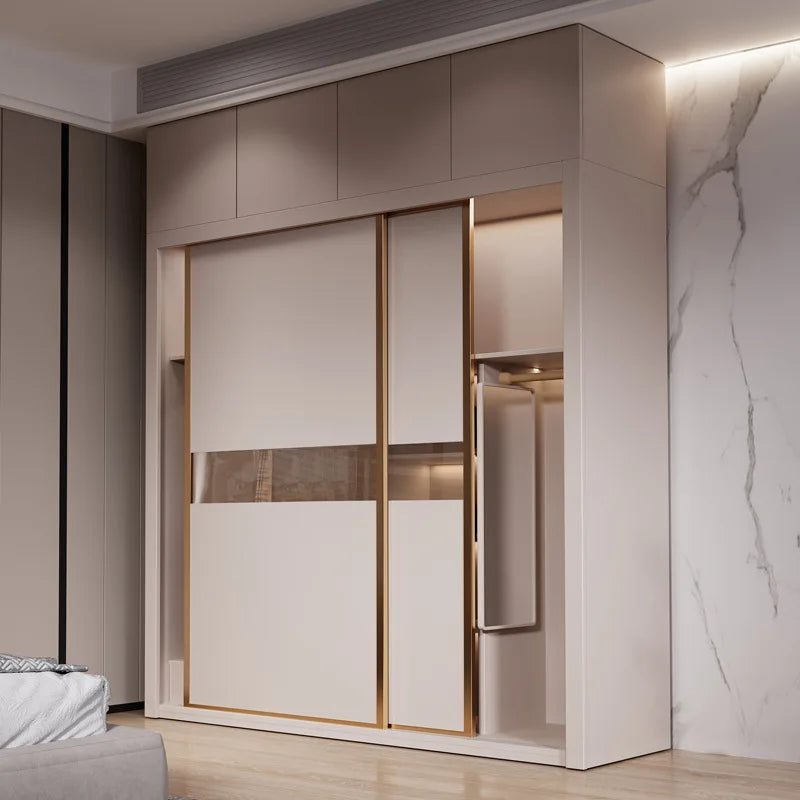 Simple Luxury Wardrobe Push Pull Storage Bedroom Modern Organizer Solid Wood Vertical Slide Closet Divider Armario Furniture