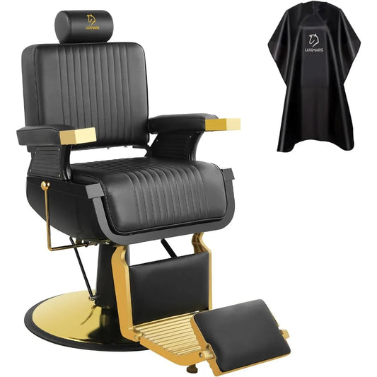 LUXMARS Barber Chair Hydraulic Salon Chair Heavy Styling Chairs for Hair Stylist Barber Salon Equipment Black