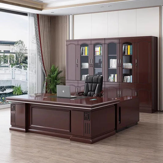 Writing Wooden Office Desks Computer Storage Retro Desktops Boss Luxury Work Desk Executive Tavolino Home Office Furniture