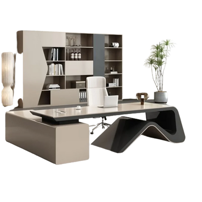 Conference Corner Office Desk Study Drawers Monitor Writing Storage Modern Office Desk Executive Scrivania Tavolo Furniture HDH