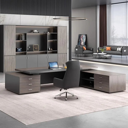 Corner Drawers Office Desk Workstation Luxury L Shape Work Table Executive Meeting Escritorios De Oficina Office Furniture