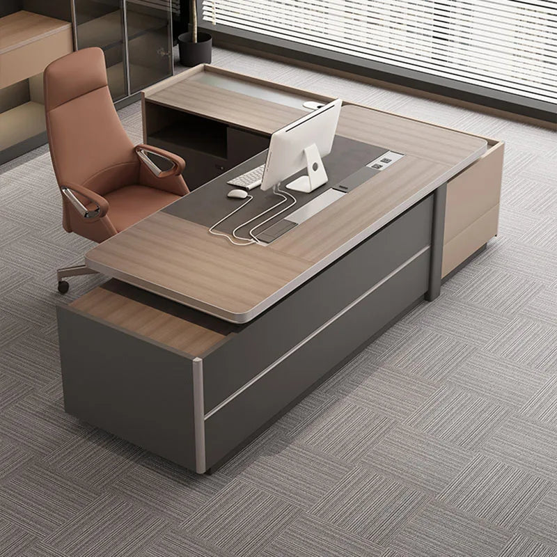 Drawers Reception Office Desk Writing Workbench Executive Corner Storage Office Desk Luxury Escritorios De Oficina Furniture