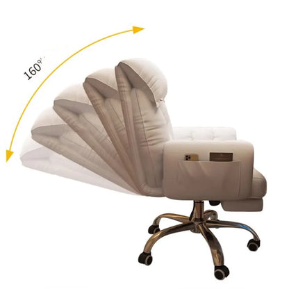 Fancy Rotating Relax Office Chair Low Price Design Comfy Computer Office Chair Cute White Modern Sandalye Salon Furniture