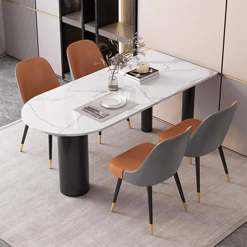 modern simple dining table and chair set of 4 Luxury Office Small Apartment High Coffee Tables Nordic mesa comedor decoration