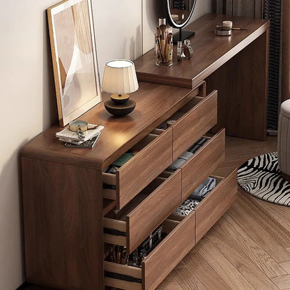 White Bedroom Dresser Cabinet Modern Nordic Wood Women Led Mirror Makeup Table Storage Drawer Penteadeiras Furniture For Home