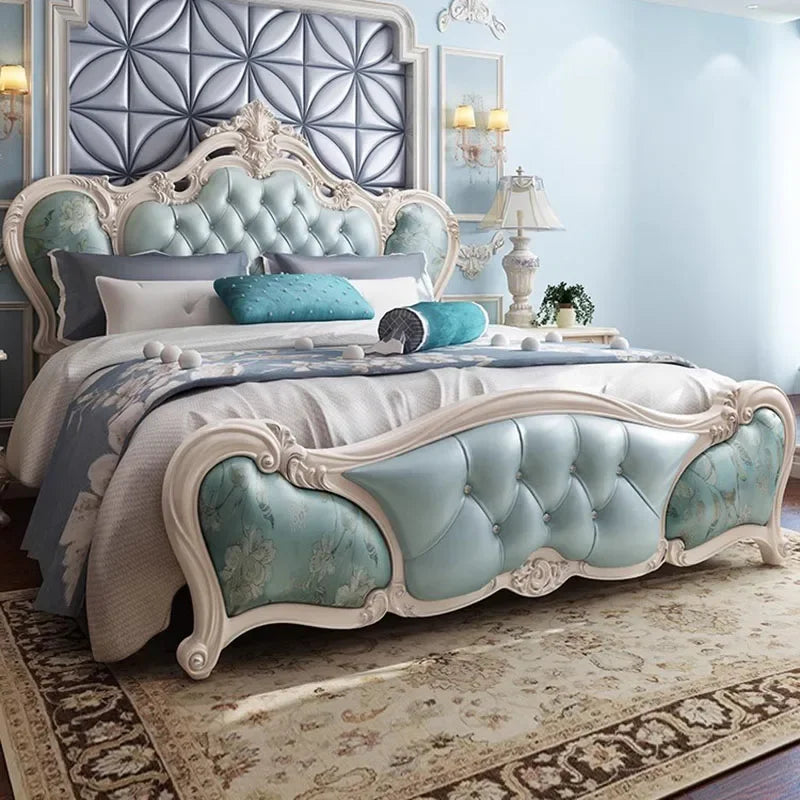 Royal Luxury Kids Double Bed Modern Home King Baby Frame Double Bed Bedding Living Room Letti Matrimoniali Bedroom Furniture