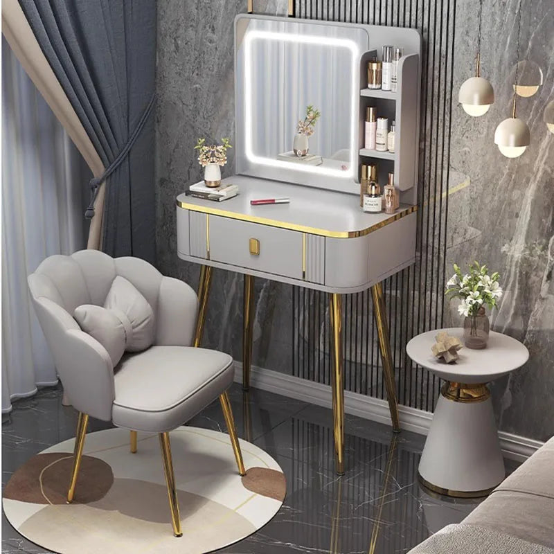 Comfortable Girl Vanity Table Light Cheapbeauty Speaker Cosmetics Tall Luxury Dressing Table White Penteadeira Chinese Furniture