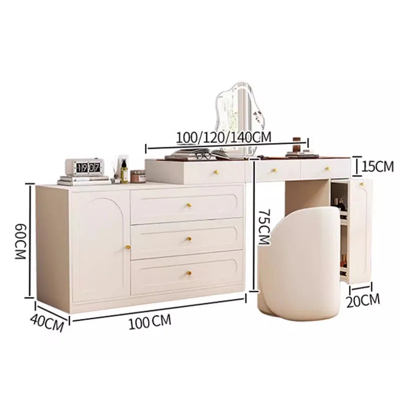 Cabinet Bedroom Dressing Table Mirror Mobile Modern Cosmetic Make Up Table Storage Bed Side Muebles Para Dormitorio Furniture