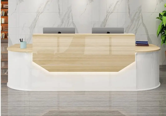 Company reception desk, cashier desk, curved bar counter, training institution, beauty salon, clothing store, simple and modern