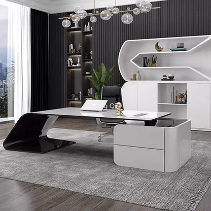 Modern Reception Office Desk Standing L Shaped Boss Executive Computer Desks Storage European Mesa Escritorio Office Furniture