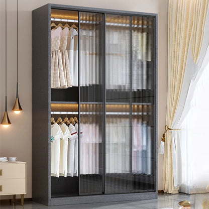 Mobile Luxury Wardrobes Organizer Clothing Rack Bathroom Plastic Glass Wardrobes Storage Glass Closets Abiertos Hotel Furniture