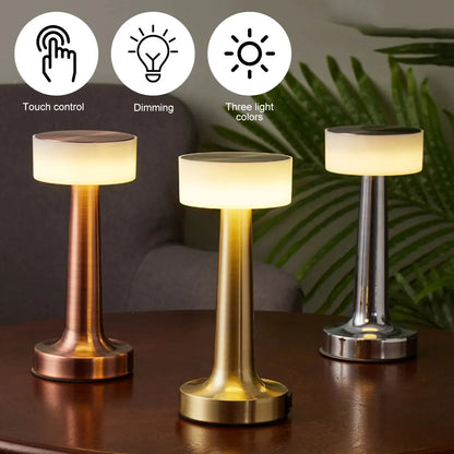 Retro Table Lamp Metal Touch Dimming