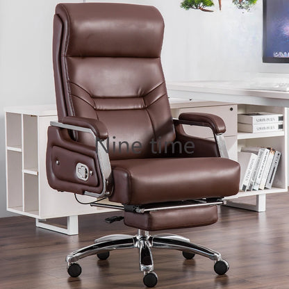 Vintage Adjustable Office Chairs Extension Armrest Swivel Leather Office Chairs Pillow High Design Cadeira Gamer Home Furniture