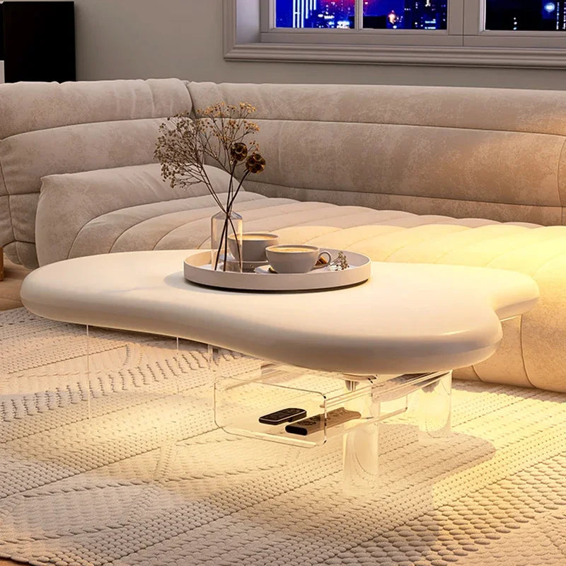 White Nordic Luxury Coffee Table Design Aesthetic Minimalist Corner Coffee Table Simple Articulos Parael Hogar Home Furniture