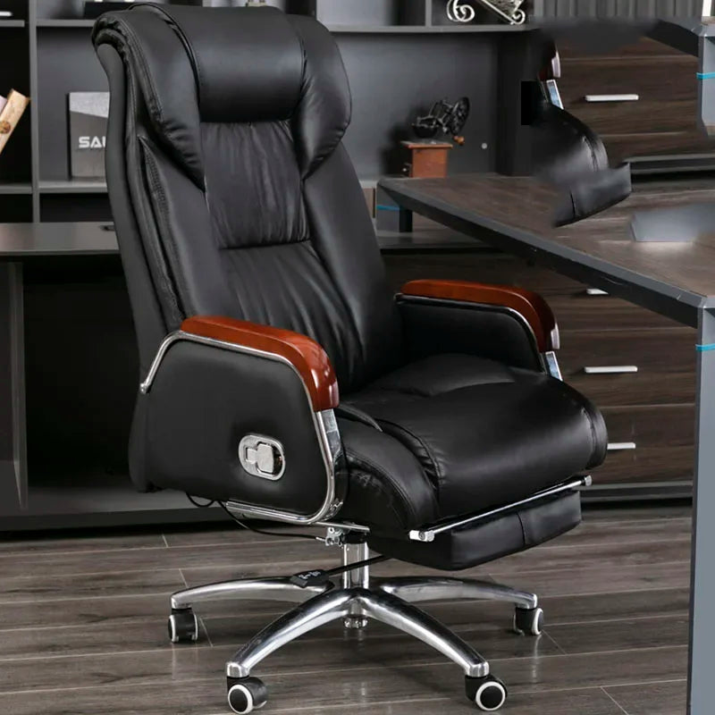 Leather Comfy Office Chair Reading Cushion Luxury Ergonomic Computer Floor Desk Chair Study Sillas De Oficina Rome Furniture