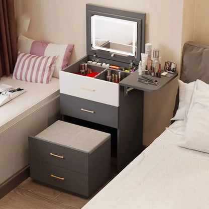 Nordic Man-made Board Dressers for Bedroom Furniture Designer Light Luxury Bedside Storage Cabinet Integrated Dressing Table