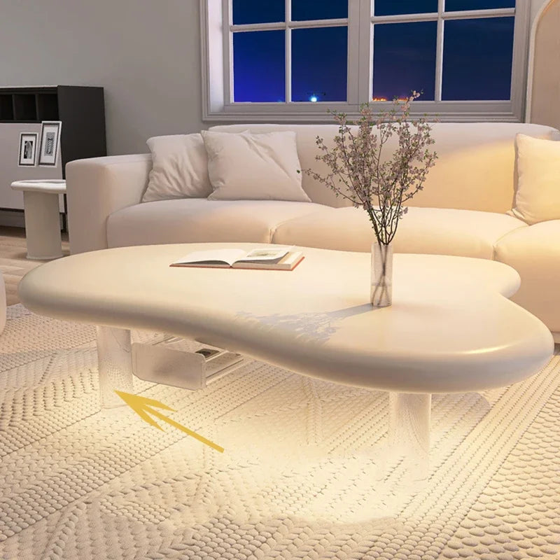 White Nordic Luxury Coffee Table Design Aesthetic Minimalist Corner Coffee Table Simple Articulos Parael Hogar Home Furniture