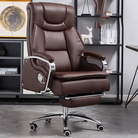 Fancy Luxairy Rotating Office Chair Leather Olive Drab Lounge Ergonomic Office Chair Nordic High Back Cadeiras Salon Furniture