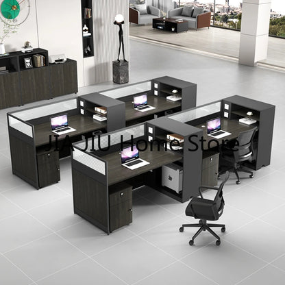 Employee Combination Office Desk Multiple Seats Modern Screen Office Desk Partition Station Bureau Meuble Work Furniture QF50OD