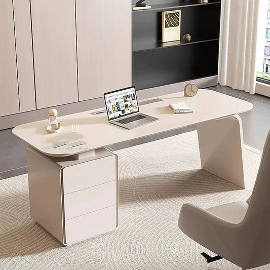 Executive Modern White Desk Computer Workstation Meeting Office Desk Storage Drawers Scrivania Ufficio Lavoro Office Furniture