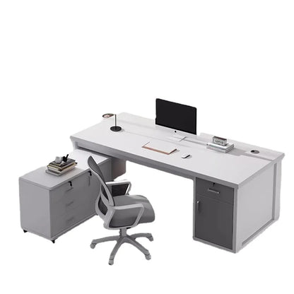 European White Office Desks Gaming Writing Portable Standing Computer Desks Workbench Secretary Mesa Para Computador Furniture