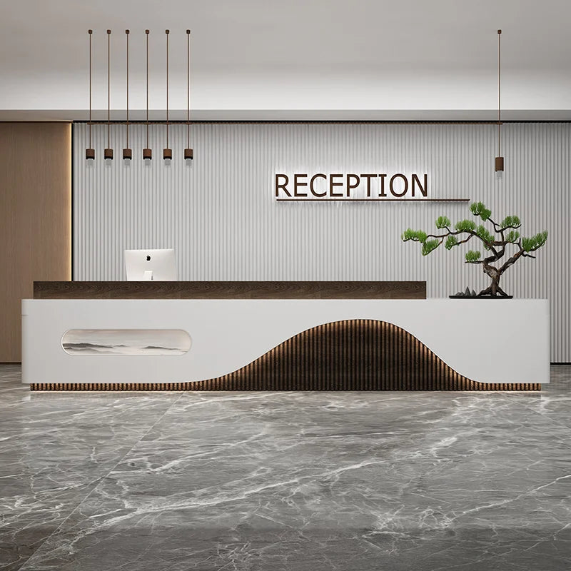 Podium Mobile Reception Desk Table Office Modern Simple Advisory White Counter Reception Desks Luxury Meuble Home Furniture