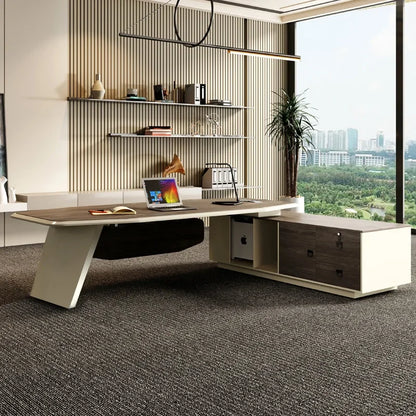 Simple modern desk atmospheric computer  single executive  fashion office and chair