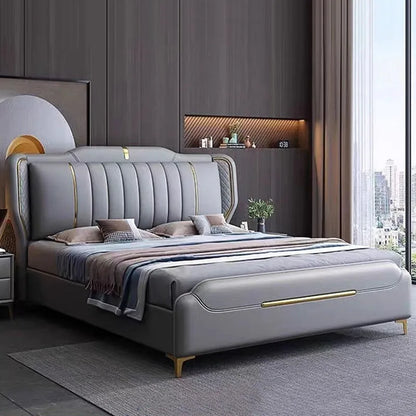 Cheap Modern Double Bed Luxury Storage King Size Lounge Double Bed Bedroom Kids Recamaras King Size Completas Home Furniture