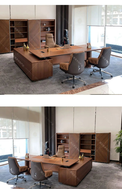 Office furniture Solid wood furniture president desk chairman big class platform light luxury boss executive platform