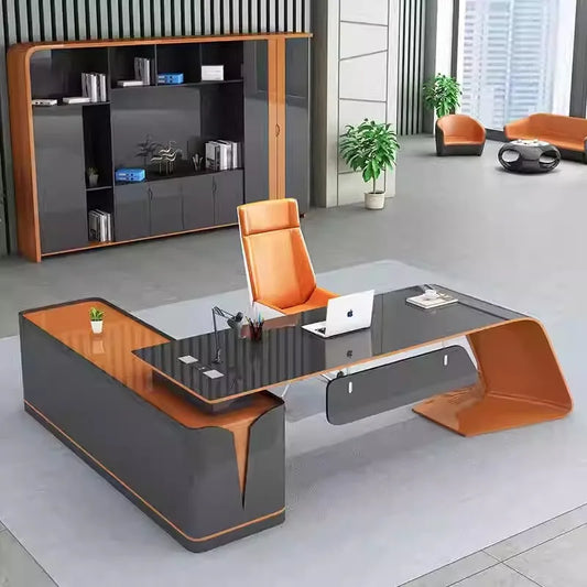 Luxury Work Desk Pullout Under Drawers Computer Executive Office Corner Work Desk Bedroom Stolik Komputerowy Modern Furniture