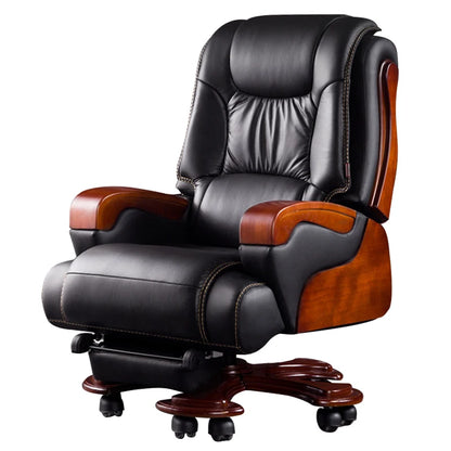 Massage Genuine Leather Boss Chair Office Executive Computer Chair Backrest Adjustable Reclining Lifting Business 의자 Furniture