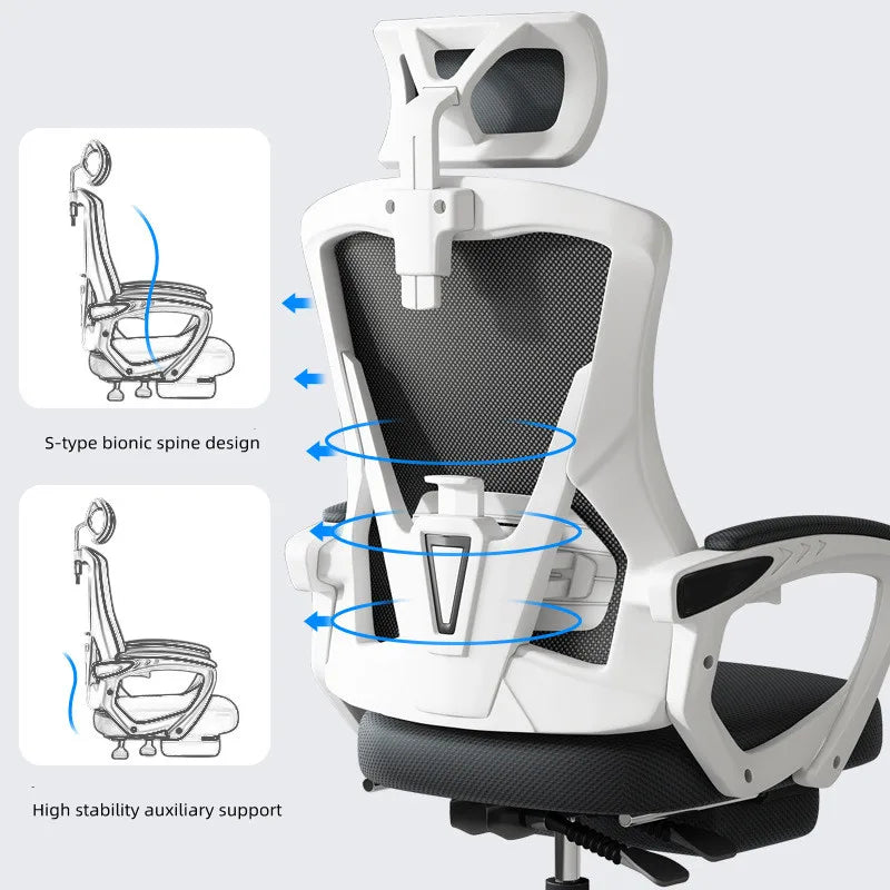 Computer Chair Adjustable Seat Back Height Household Office Chair Dormitory Students Sports Games Seat Back Human Body Chair