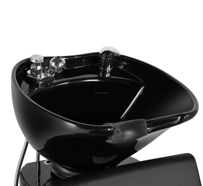 Black Comfortable Shampoo Bowl Simple Type Hair Washing Product Retro Design Salon Shampoo Chair