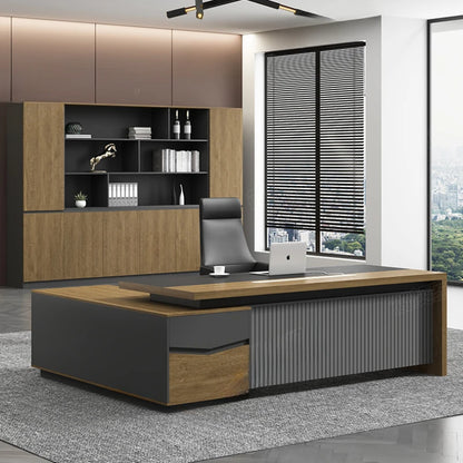 Work Desk Luxury Executive L Shaped Office Minimalist Modern Writing Table Simple Shelves Vanity Escritorio Computer Student