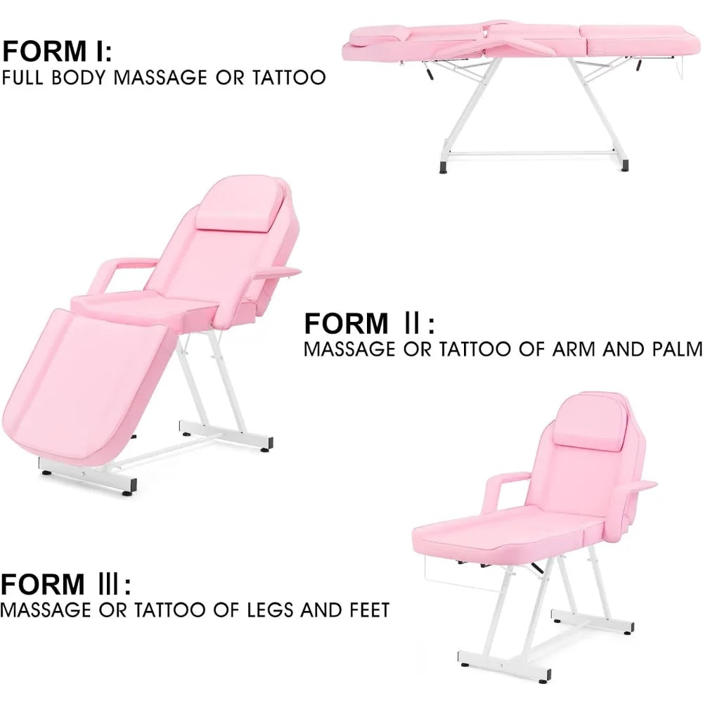 Facial Bed Massage Table Adjustable Tattoo Chair W/Free Barber Bed Spa Chair Salon Massage Equipment Tattoo Bed Salon Chair