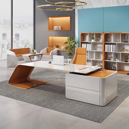 Modern White Office Desk Conference Height Luxury Organizer Aesthetic Executive Desk Corner Escritorios De Oficina Furniture