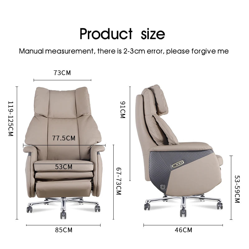 Boss chair Genuine leather gas lifting Luxury office boss swivel chair ergonomic ceo executive office chair electric recliner