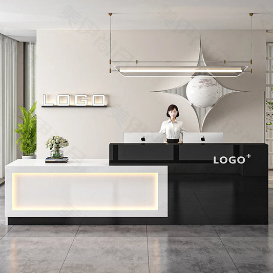 Wooden Stylish Reception Desks Beauty Salon Glamour Checkout Reception Desks Office Modern Mostrador Commercial Furniture