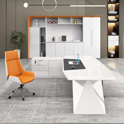 Modern Luxury Office Painting L Shaped Boss Ceo Director Desk Executive Wooden Office Table