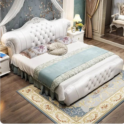 Wood Bedrooms Modern Bed Queen Size Master Salon Queen Bed Luxury Frame Leather Camas De Matrimonio Dormitorio Home Furniture