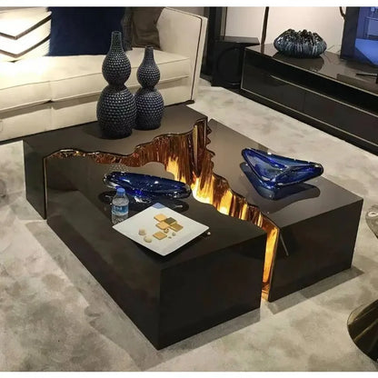 Latest design living room furniture luxury 3 pcs  mirrored coffee table tea table end side table