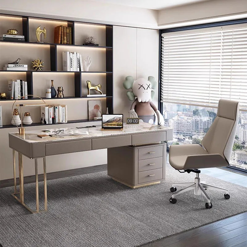 Executive Boss Bedroom Table Office Desk Luxury Modern Gaming Table Desk Study Work Drawers Biurko Gamingowe Sofaset Furniture