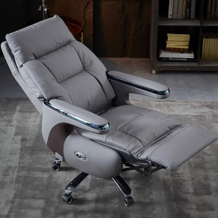 High End Electric Ergonomic Leather Boss Chair Reclining Revolving Executive Manager Chair Home Office Chair