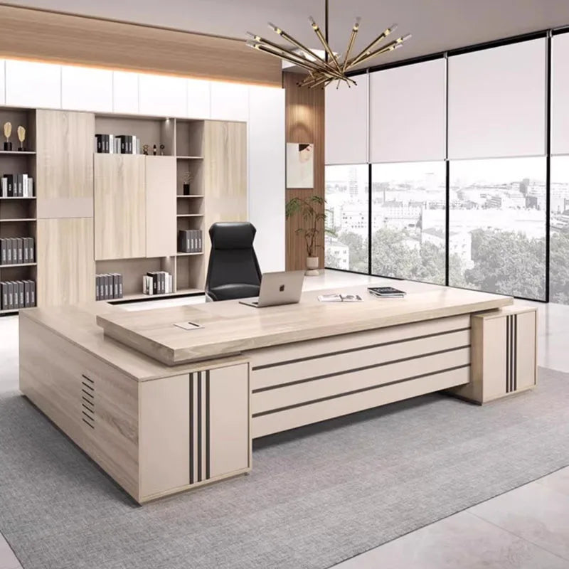 Long Supplies Office Desk Luxury Storage Organizers Reception Computer Desks Drawers Executive Mesa De Escritorio Furnitures